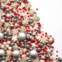 Streusel Schneewittchen weiss rot silber 90g | Zuckerstreusel Schneeflocken | Sprinkles Weihnachten