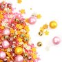 Streusel Rapunzel rosa gold 90g | Zuckerstreusel Sprinkles Sterne Mädchen Geburtstag | Tortendeko