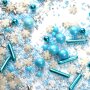 Streusel Eiszauber blau weiss 90g | Zuckerstreusel Winter Schneeflocken | bunte Sprinkles
