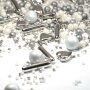 Streusel New York weiss silber 90g | Zuckerstreusel Geburtstag Hochzeit | Tortendeko weiss silber