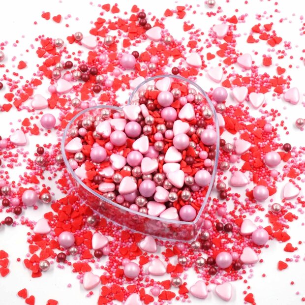 lamour Geschenkherz ICH BIN SOOO glücklich DICH ALS FREUNDIN ZU HABEN lamour 160 g  | Streusel Geschenk für beste Freundin Geburtstag Geburtstagsgeschenk