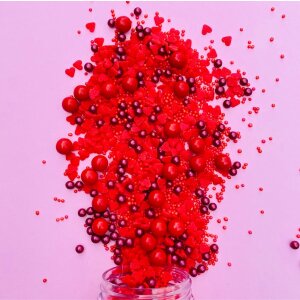 Streusel Herzflimmern rot 90g | Zuckerstreusel Herzen...