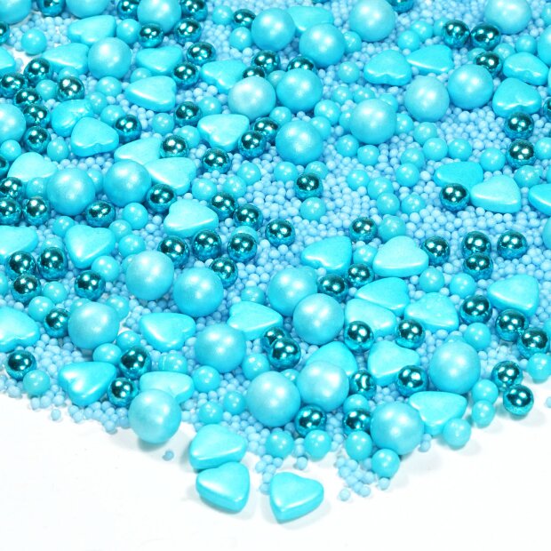 Streusel Prinz blau 90g | Zuckerstreusel Sprinkles Junge Baby Shower Party | Tortendeko Taufe