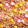 Streusel Rapunzel rosa gold 90g | Zuckerstreusel Sprinkles Sterne Mädchen Geburtstag | Tortendeko