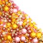 Streusel Rapunzel rosa gold 90g | Zuckerstreusel Sprinkles Sterne Mädchen Geburtstag | Tortendeko