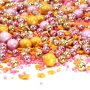 Streusel Rapunzel rosa gold 90g | Zuckerstreusel Sprinkles Sterne Mädchen Geburtstag | Tortendeko