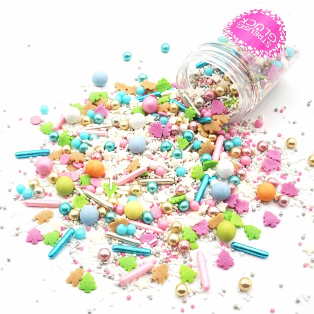 Streusel Christmas Party grün bunt 90g | Zuckerstreusel Sprinkles Weihnachten | Tortendeko