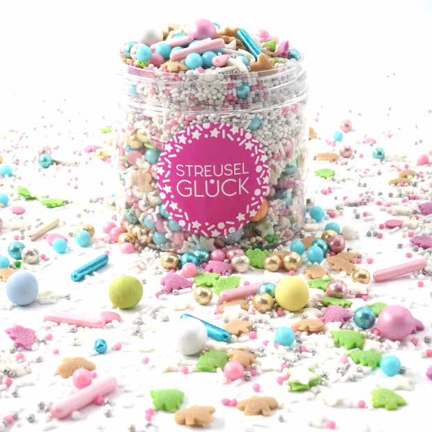 Streusel Christmas Party grün bunt 180g | Zuckerstreusel Sprinkles Weihnachten | Tortendeko Tannenbaum