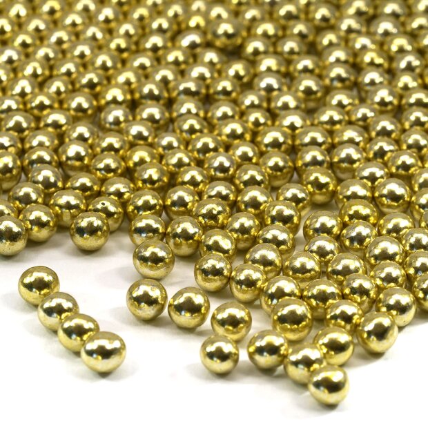 Schokokugeln Crispy mini gold metallic 150g | Schokostreusel für Weihnachten Geburtstag | Cupcakes Cake Pops Muffins Tortendeko