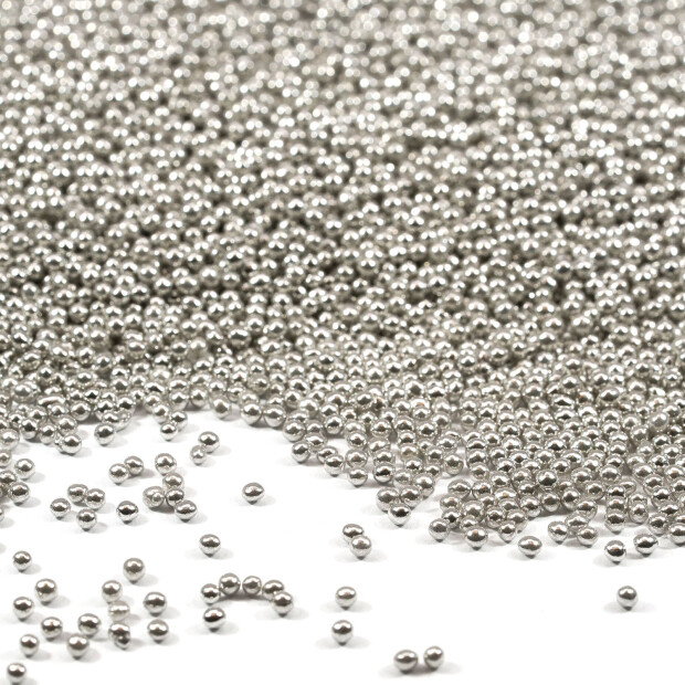 Streusel Just Pure silber 180g | silberne Zuckerstreusel Nonpareilles | Kindergeburtstag Weihnachten | Tortendeko Cupcakes Muffins