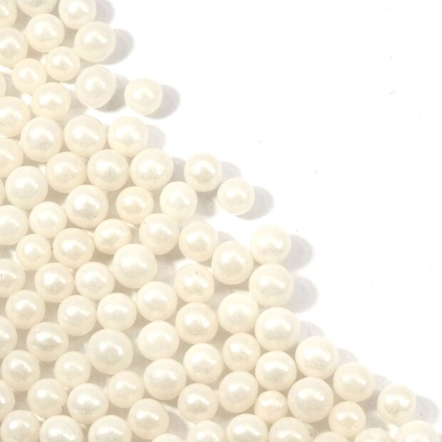 Zuckerperlen Pure Love weiss pearl 180g | Streusel Perlen aus Zucker für Deine Tortendeko | Weihnachten Geburtstag