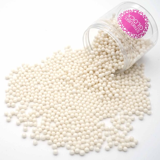 Zuckerperlen Pure Love weiss pearl 180g | Streusel Perlen aus Zucker für Deine Tortendeko | Weihnachten Geburtstag