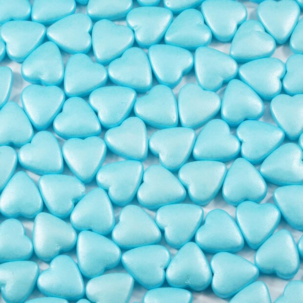 Streusel Zuckerherzen Liebe blau pearl 90g | Zuckerstreusel Zuckerdekor Herzen | Geburtstag Hochzeit Weihnachtenf