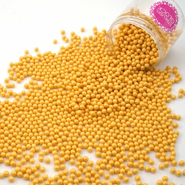 Zuckerperlen Pure Love gold pearl 180g | Streusel Perlen aus Zucker für Deine Tortendeko | Weihnachten Geburtstag