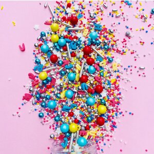 Streusel Sternchen-ABC weiss gelb rot blau 90g |...