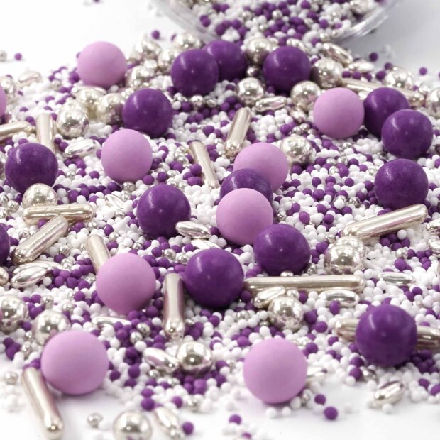 Streusel Provence flieder lila 180g | Zuckerstreusel Sprinkles Weihnachten | Tortendeko Geburtstag Sommer
