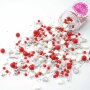 Streusel Herzblatt weiss rot 90g | Zuckerstreusel Sprinkles Weihnachten | Tortendeko Geburtstag Sommer