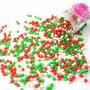 Zuckerperlen Pure Love weiss-rot-grün 90g | Streusel Perlen aus Zucker für Deine Tortendeko | Weihnachten Geburtstag
