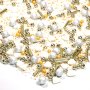 Streusel Cinderella weiss gold 90g | Zuckerstreusel Sprinkles Herzen Geburtstag Weihnachten | Tortendeko Hochzeit