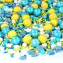 Streusel Sternfänger gelb blau 90g | Zuckerstreusel Sprinkles Frühling Geburtstag Weihnachten  | Tortendeko 
