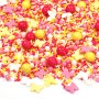 Streusel Schmetterlingstanz gelb rosa pink 90g | Zuckerstreusel Sprinkles Ostern Frühling | Tortendeko Kindergeburtstag