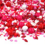 Streusel KISS ME weiss pink rot 180g | Zuckerstreusel Sprinkles Geburstag Hochzeit | Tortendeko Kindergeburtstag