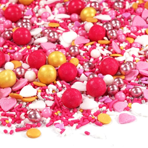 Streusel Glückskind rosa pink gold 90g | Zuckerstreusel Sprinkles Kindergeburtstag | Tortendeko Hochzeit Taufe