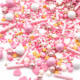 Streusel Erste Liebe rosa gold 180g | Zuckerstreusel Geburtstag Hochzeit | Tortendeko Sprinkles Mädchen