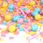 Streusel Lollipop gelb rosa blau 90g | Zuckerstreusel Ostern Frühling Geburtstag | Tortendeko Sprinkles