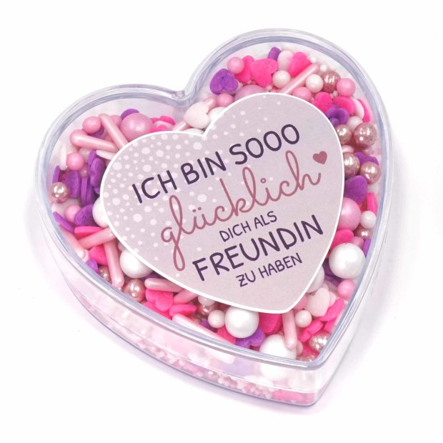 Geschenkherz ICH BIN SOOO glücklich DICH ALS FREUNDIN ZU HABEN Dornröschen 160g