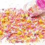 Streusel Flamingo weiss rosa grün 90g Zuckerstreusel Sommer Geburtstag Tortendeko Sprinkles Cupcakes