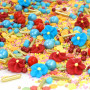 Streusel FlowerPower rot blau gold Blüten 90g Zuckerstreusel Sommer Geburtstag Tortendeko Sprinkles Cupcakes