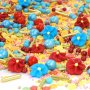Streusel FlowerPower rot blau gold Blüten 180g Zuckerstreusel Sommer Geburtstag Tortendeko Sprinkles Cupcakes