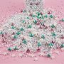 Streusel Polarlicht weiss  rosa grün 90g | Zuckerstreusel Sprinkles Weihnachten | Tortendeko Christmas