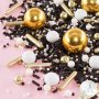Streusel Goldene Nacht schwarz weiss gold 90g | Zuckerstreusel Sprinkles Weihnachten | Tortendeko Christmas