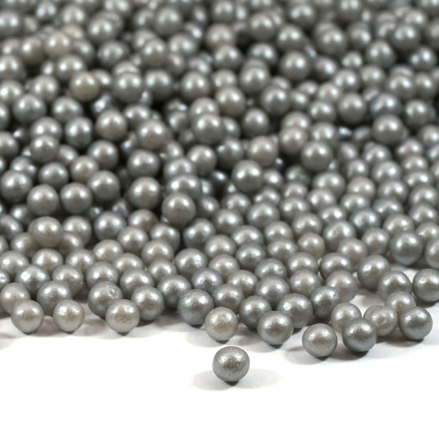 Zuckerperlen Pure Love silber pearl 90g | Streusel Perlen aus Zucker für Deine Tortendeko | Weihnachten Geburtstag