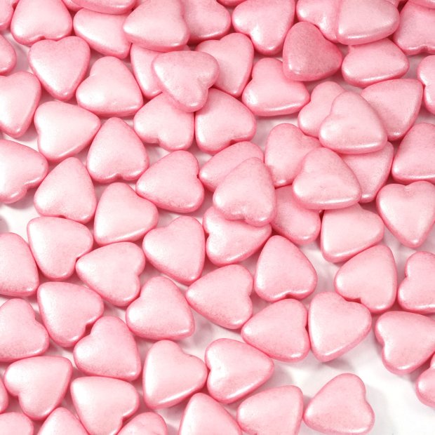Streusel Zuckerherzen Liebe rosa pearl 90g | Zuckerstreusel Zuckerdekor Herzen | Geburtstag Hochzeit Weihnachten
