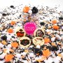 Streusel Süßes oder Saures  orange, silber, schwarz 90g | Zuckerstreusel Sprinkles Halloween | Tortendeko Party Geister Fledermäuse