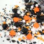 Streusel Süßes oder Saures  orange, silber, schwarz 90g | Zuckerstreusel Sprinkles Halloween | Tortendeko Party Geister Fledermäuse