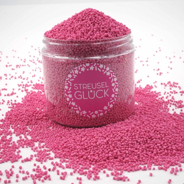 Streusel Just Pure rosa 180g | rosa Zuckerstreusel Nonpareilles | Kindergeburtstag Weihnachten | Tortendeko Cupcakes Muffins